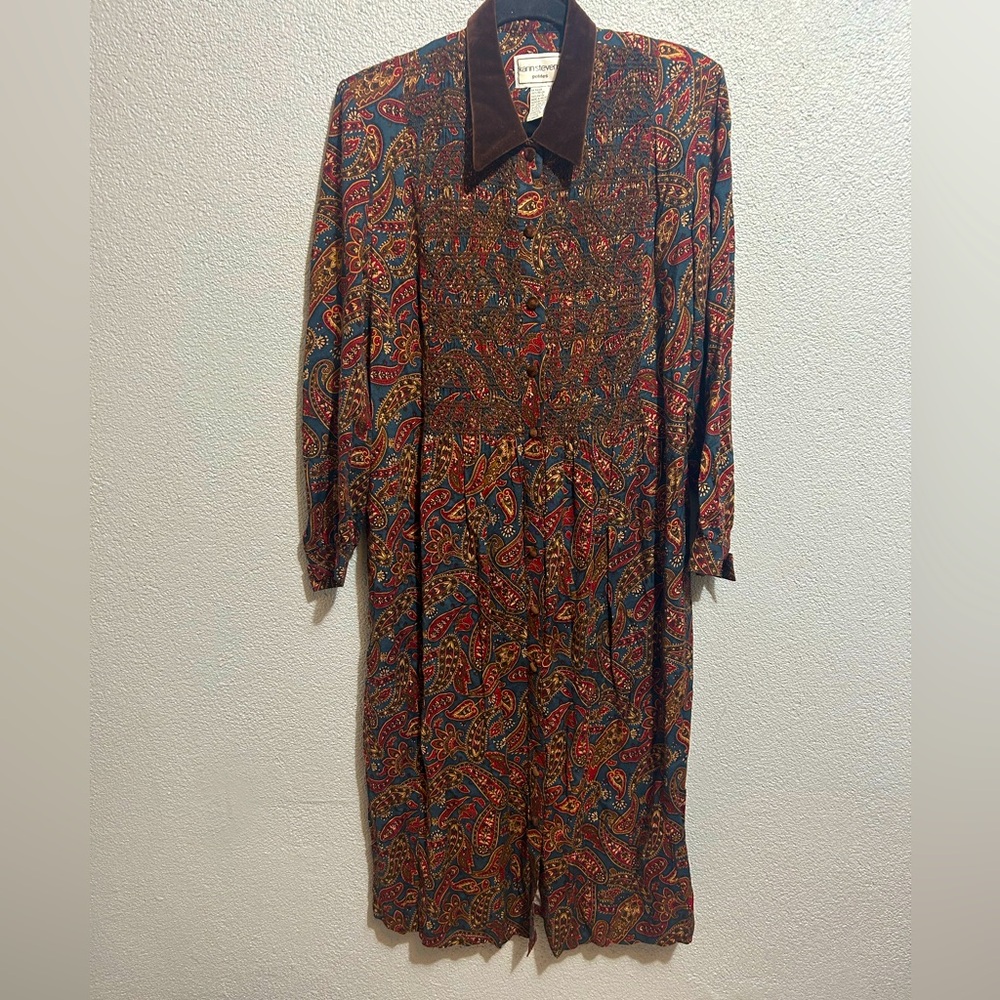 Karin Stevens Vintage Paisley dress. Size 7 petite - Picture 1 of 7